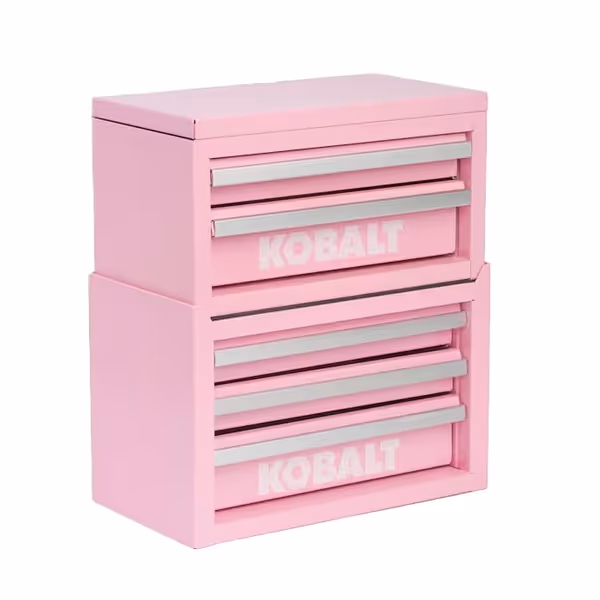 Mini Pink 2-Drawer/3-Drawer Steel Tool Box Set